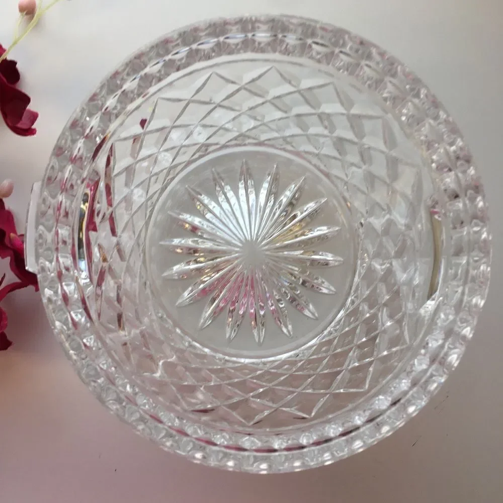 Bohemia Genuine Crystal Criss Cross Diamond Ice Bucket Tab Handles
